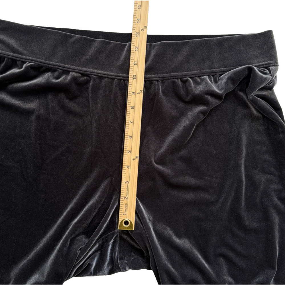 Lands' End Velour Pants Womens 2X Gray/Blue Pull On Wide Leg High Waist Party - Picture 5 of 9